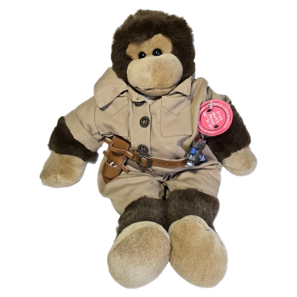 Vtg Build A Bear Monkey Chimp w/ Construction Outfit Handyman Mechanic Hammer - Picture 1 of 11